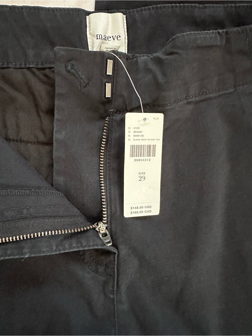 Anthropologie Maeve Black Scallop Wide Leg Pants Size 29 New with Tags - Picture 6 of 8